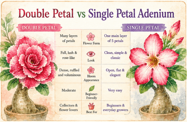 Double Petal vs Single Petal Adenium: Complete Desert Rose Flower Guide ...